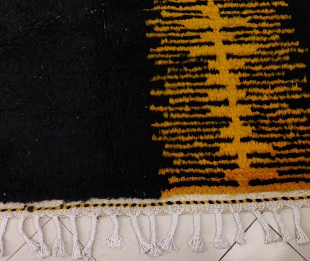 Beni ourain rug,Moroccan rug,handmade rug,custom berber rug,bohemian rug,tribal rug,handwoven rug,large rug,black and yellow rug,moroccan rag,colorful rug,small rug,wool moroccan rug